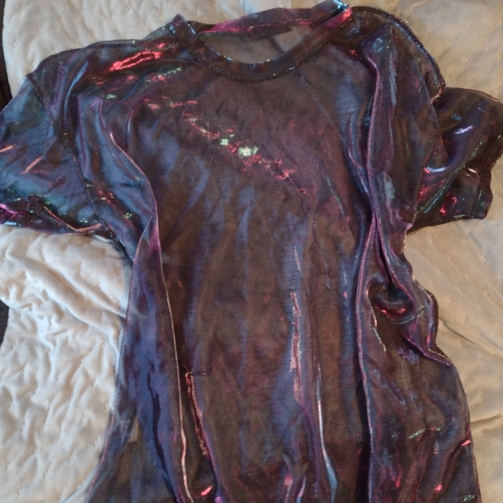Purple mesh t-shirt